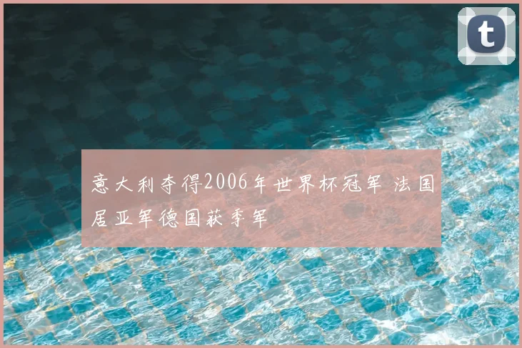 意大利夺得2006年世界杯冠军 法国居亚军德国获季军